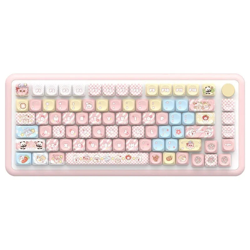 Clip Doll anime character mechanical keyboard keycap set with colourful sublimation printing.