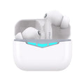 True wireless gaming headset in charging case with multiple coloured silicone ear tips.