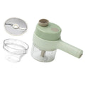 Household multifunctional wireless electric garlic masher in plastic with slicer combo and Type-C cable