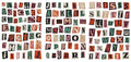 Set of printed English alphabet sticker labels for DIY decoration and craft labelling with multiple letter copies