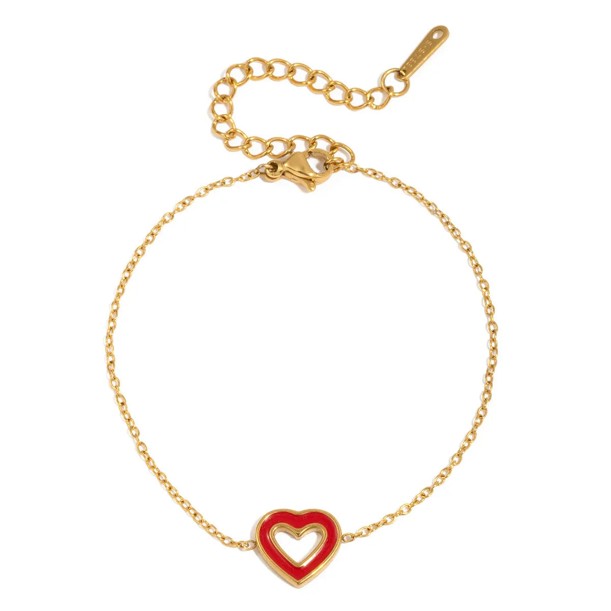 Stainless steel geometric drip oil love bracelet for women electroplated finish