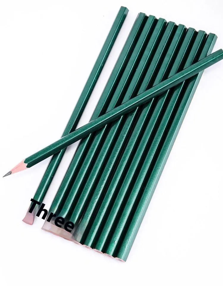 Green Rod wooden pencil set with HB and 2B grades, six-angle barrel design