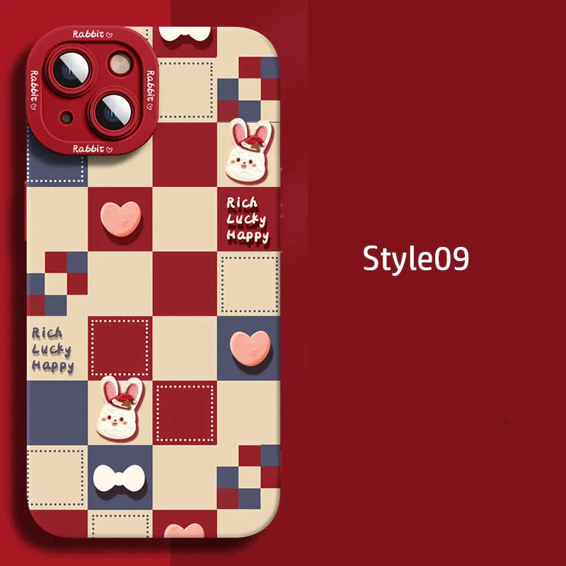 Silicone cartoon mobile phone case for Apple iPhone 14 Pro Max with colourful drop prevention design