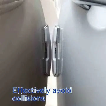 Black plastic silicone car door bumper strip set, four pieces measuring 9.5cm by 2cm each