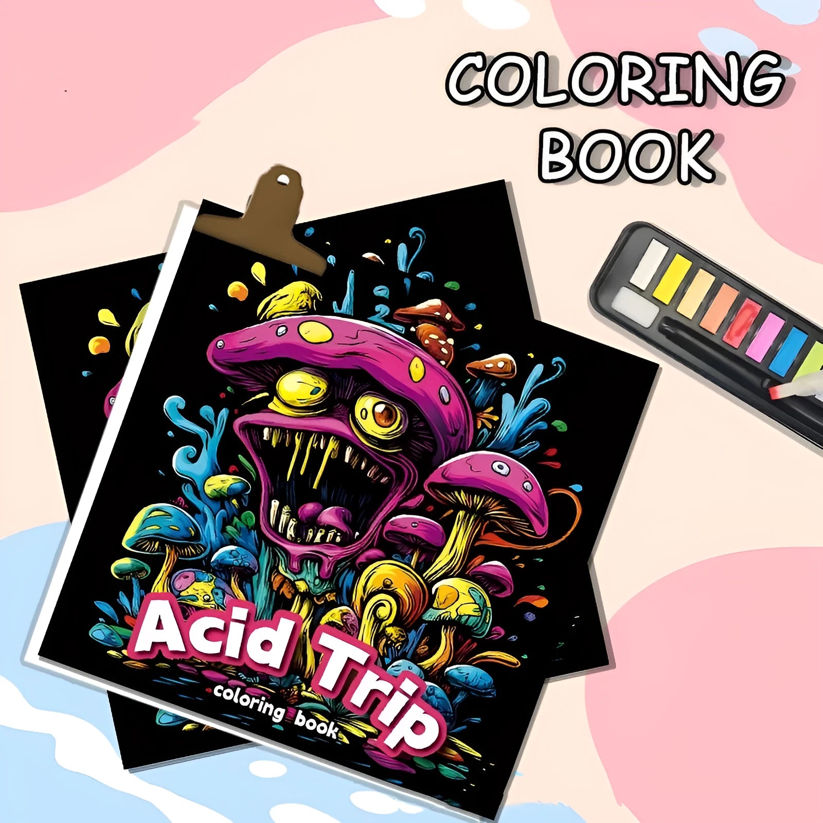 Acid tour colour painting book with 200mm paper pages for drawing and sketching