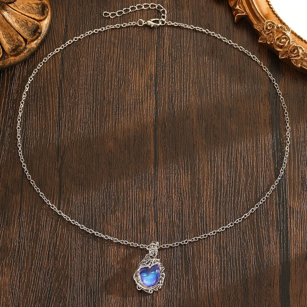 Genuine moonstone pendant necklace on sterling silver chain with polished bezel setting