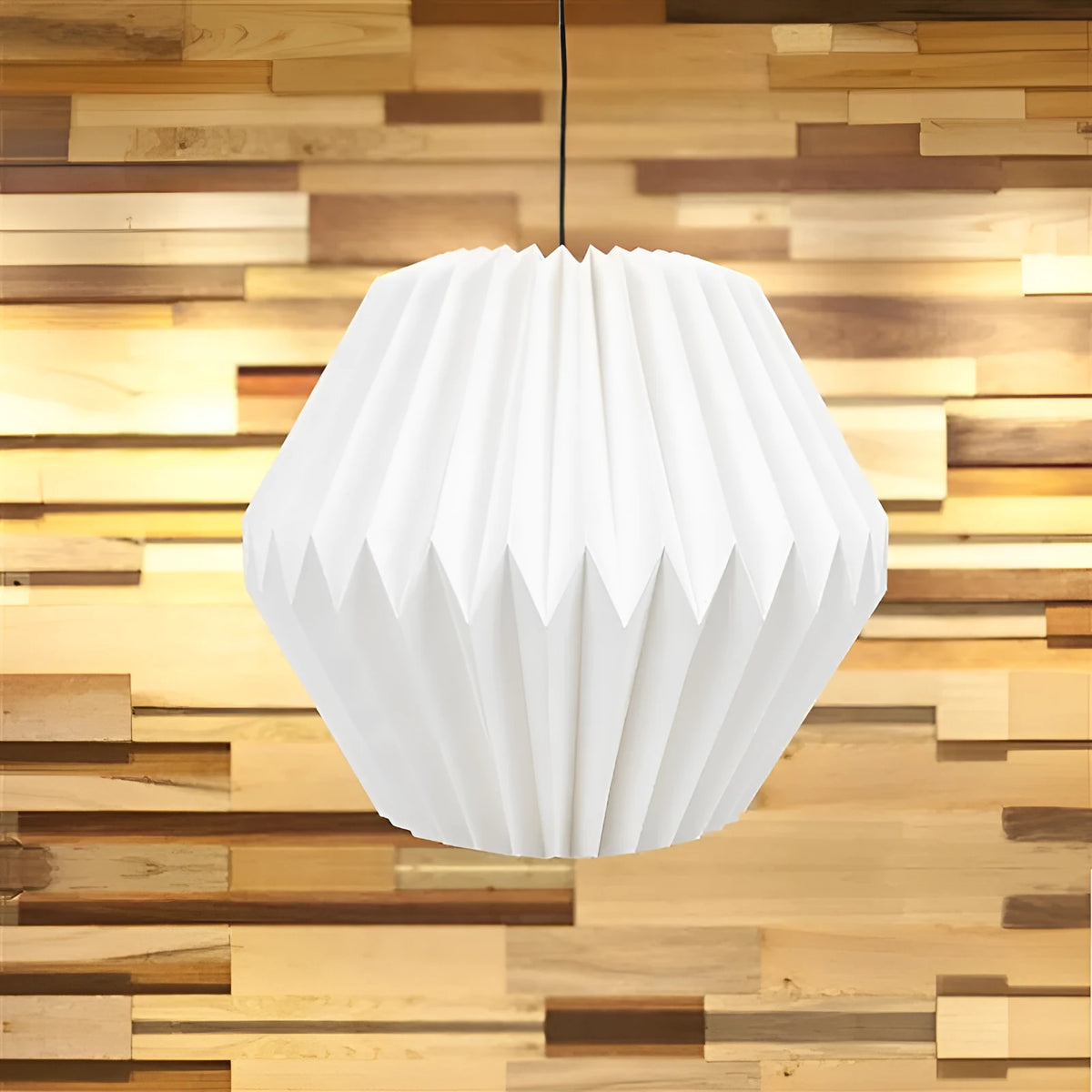 Origami creative paper lampshade in waist drum shape as a window display lantern pendant light cover
