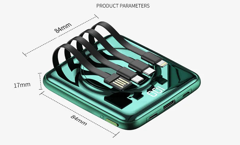 20000mAh power bank with LCD display showing battery percentage