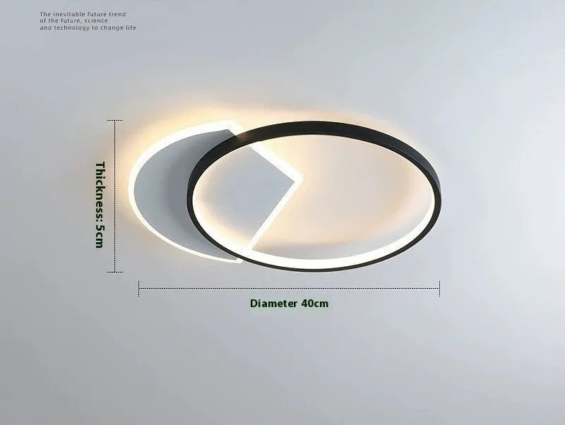 Nordic minimalist ceiling lamp in black and gold colours with 40cm and 50cm diameter options