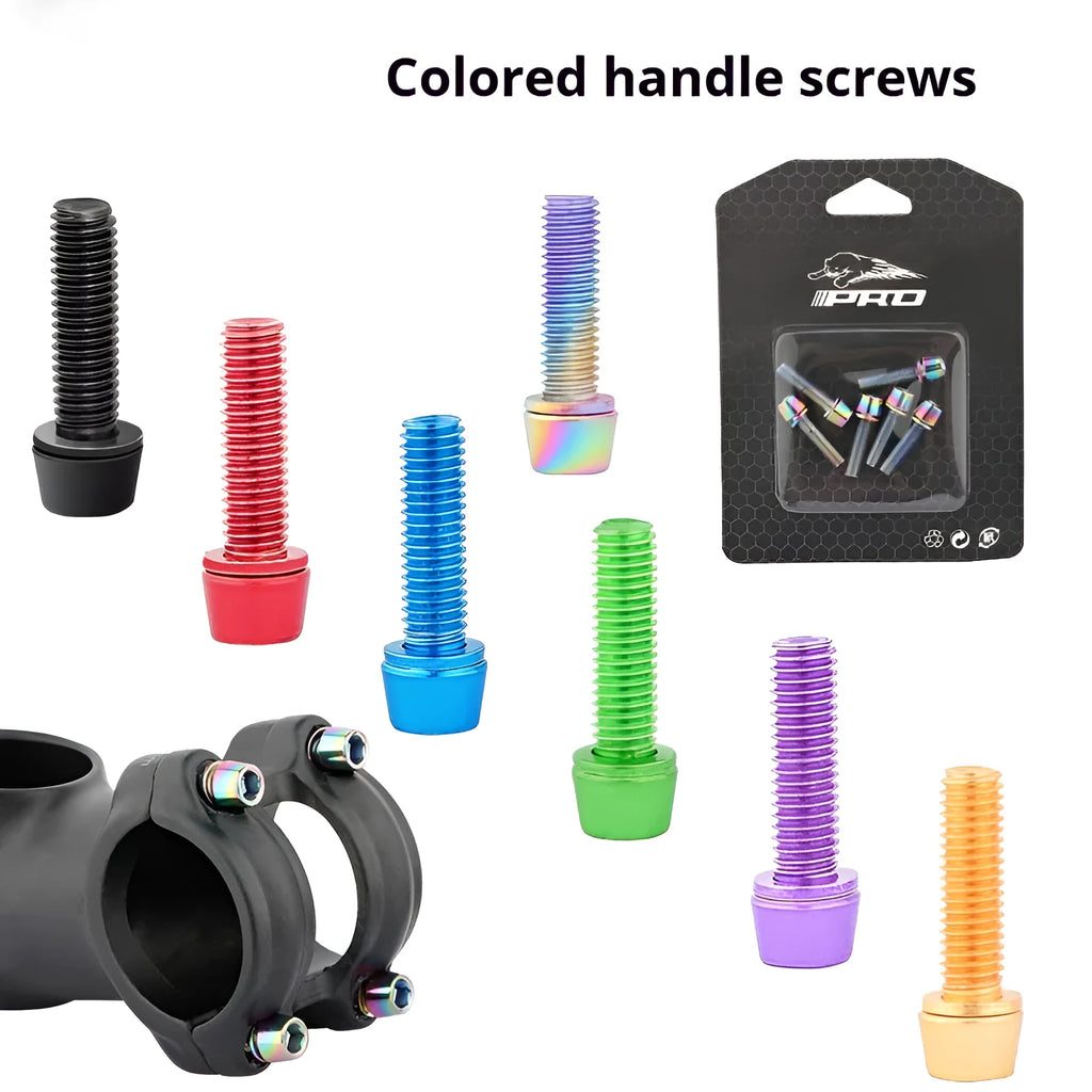 Mountain bike handlebar riser fixing screws stainless steel six-piece set in multiple colour options