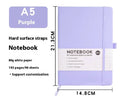 A5 Skin Feeling PU leather diary notebook with horizontal lined pages open on a desk