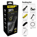 SRT7I standard tactical flashlight with strong light, aluminium alloy body, and magnetic ring dimming