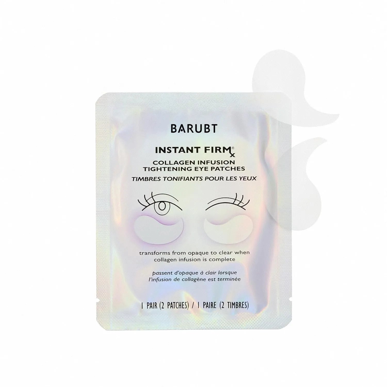 Collagen firming eye mask BA5058 white 9x11.6cm under-eye pad in box