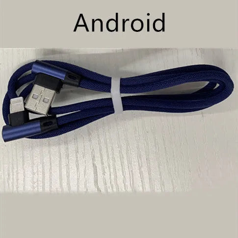 Deniel braided fast charging USB cable for Android and Type C in black, blue, and red colour options.