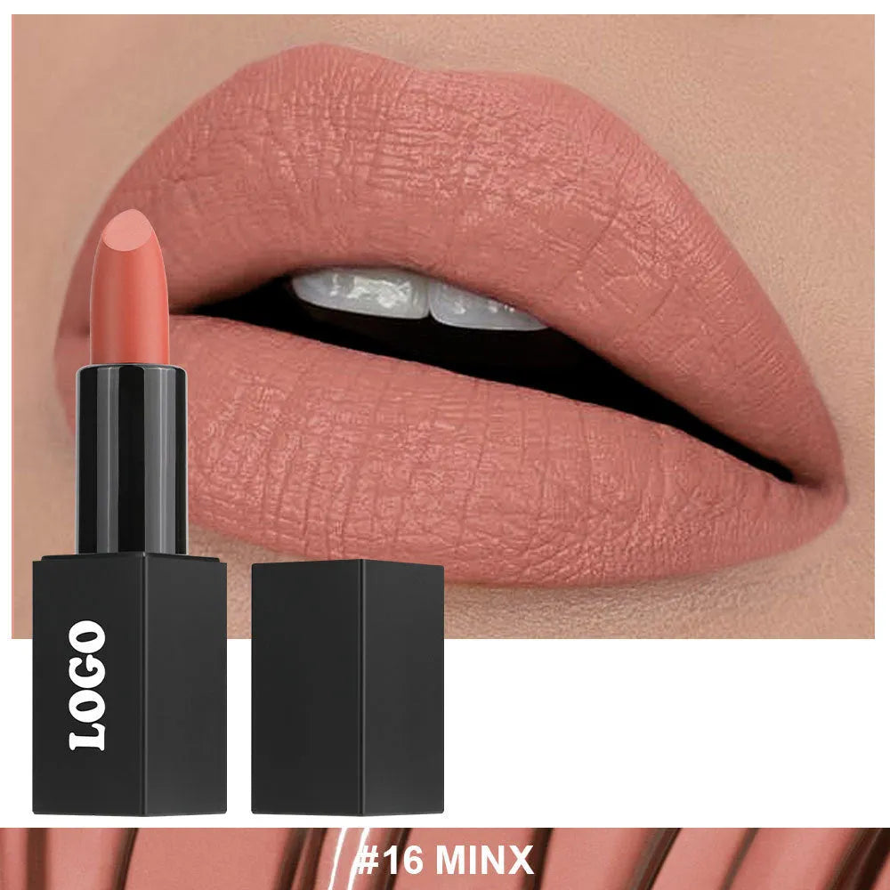 Matte finish lipstick in waterproof formula with 24 shade options