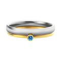 Titanium steel engraved birthstone ring with steel lettering ring handle in geometric shape