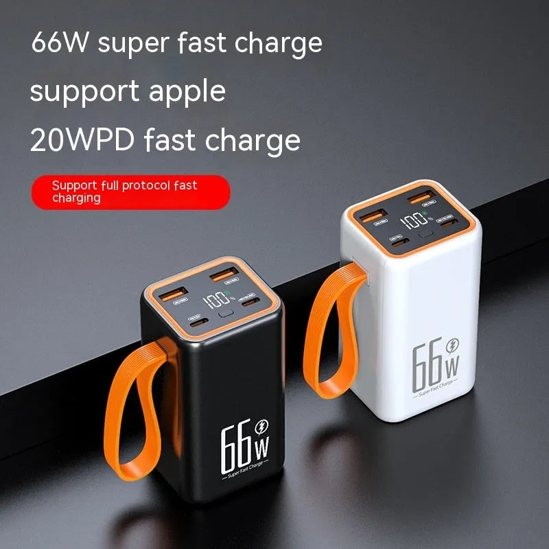 20000 MA fast charge power bank in black plastic creative design