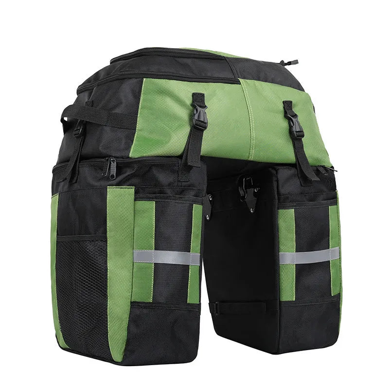 Rhinoceros 70L bicycle rear storage bag in blue, green or red colour for long-distance travel
