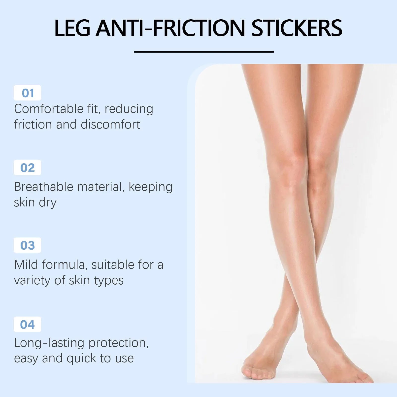 Leg anti-wear patches pack with 10 pieces for friction protection on legs and ankles