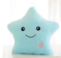 Glowing five-pointed star plush pillow with luminous feature in assorted colours