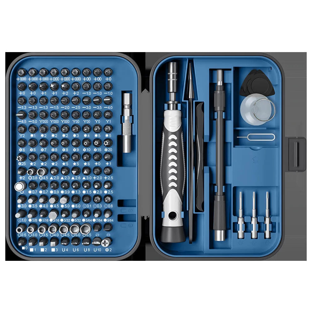 130 In 1 Precision Screwdriver Tool Set with CRV bits in orange case, 153x107x54mm