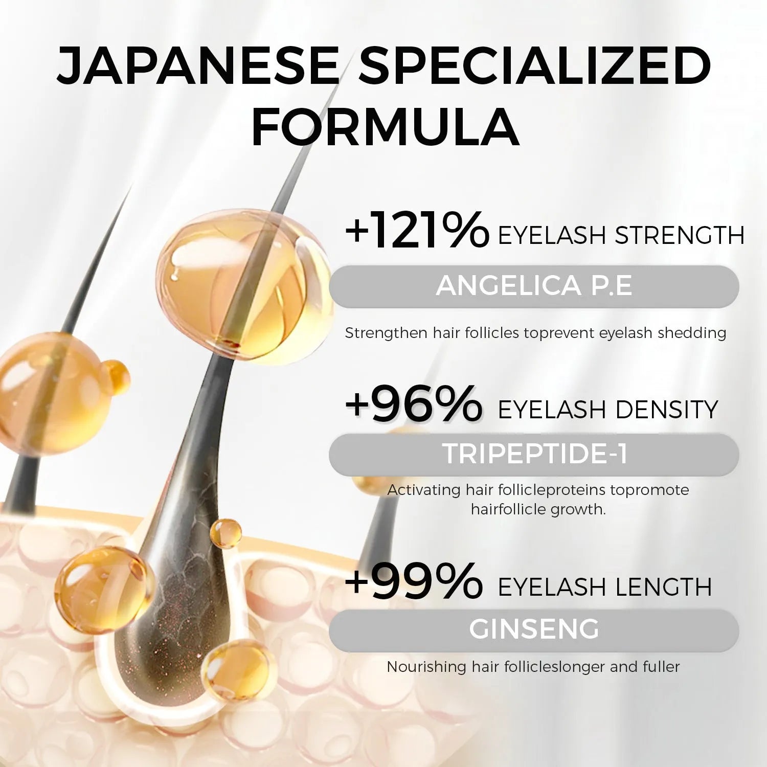 Silver packaged 5ml eyelash growth essence bottle for gentle eyelash repair and care