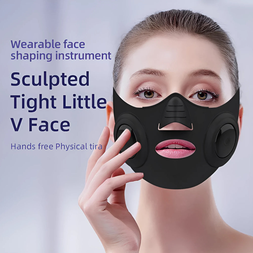 Black photon rejuvenation mask beauty device with USB port and adjustable controls for home facial skincare.