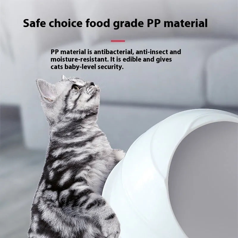 Large fully enclosed cat litter box in Ariston colour, showing covered design and deodorising feature.