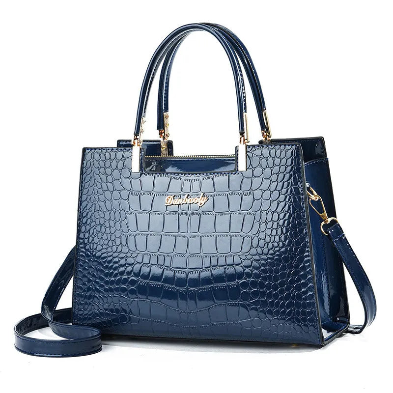 PU leather one-shoulder handbag with square suitcase design in various colour options