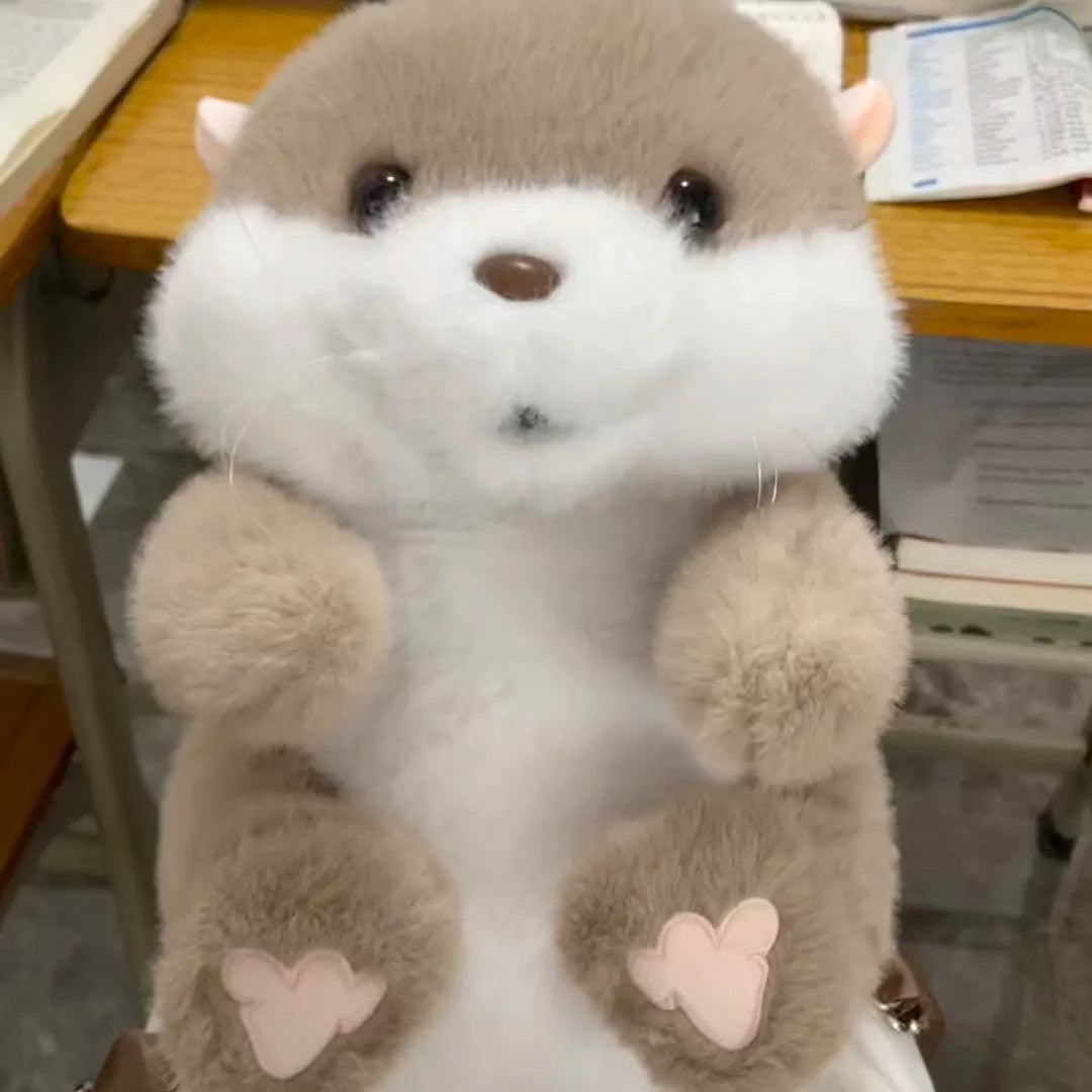 Brown otter plush toy doll 33cm tall 20cm wide soft plush material cartoon style