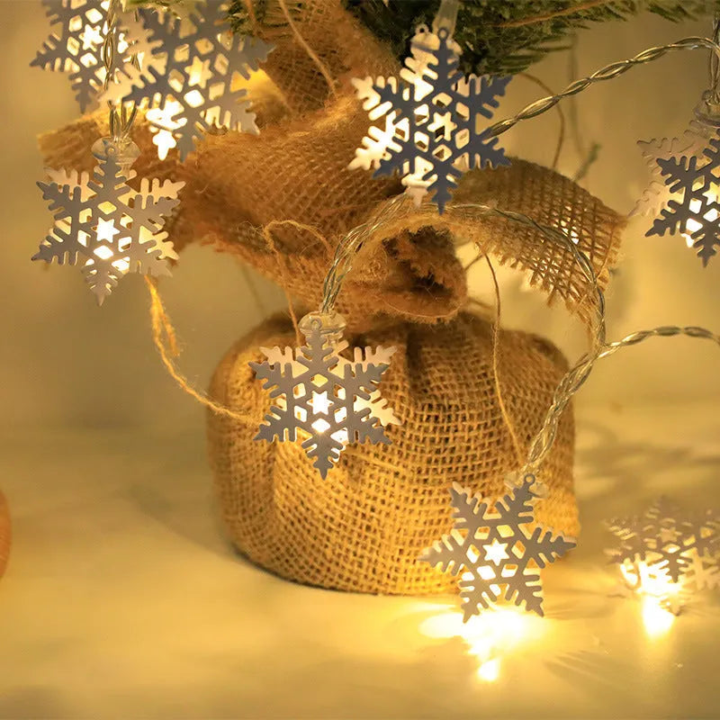 Christmas LED light string with Santa Claus, elk and snowman decorative ornaments for festive holiday decoration