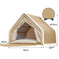 Sisal cat scratch board tent with solid wood frame for indoor cats, large size