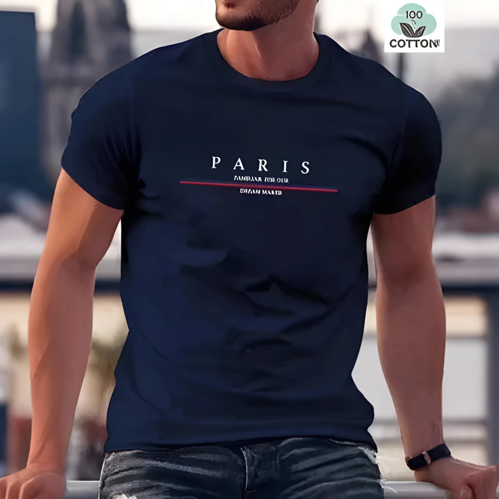 Men's loose fit pure cotton T-shirt with a printed letter design on the chest in apricot colour.