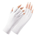 Women's thin ice silk sunscreen gloves in multiple colours on a hand, showing UPF50+ sun protection.
