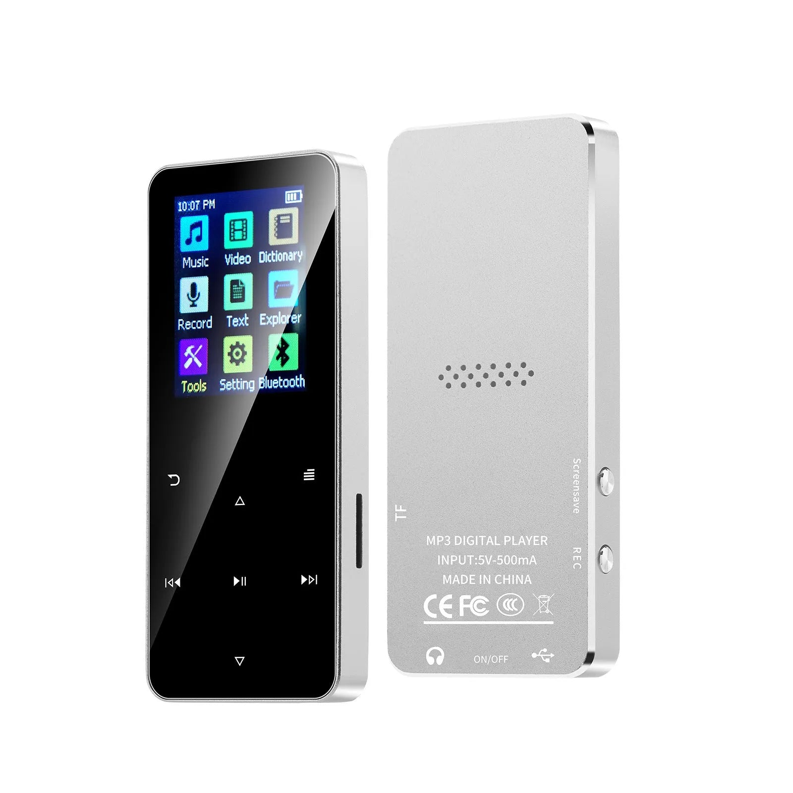 Walkman student version Bluetooth player with 1.8 inch screen in black colour, compact design