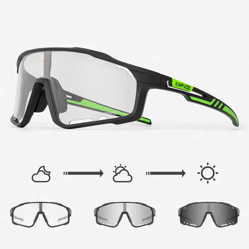 TR90 semi-rimless cycling sunglasses with photochromic lens in multiple colour options