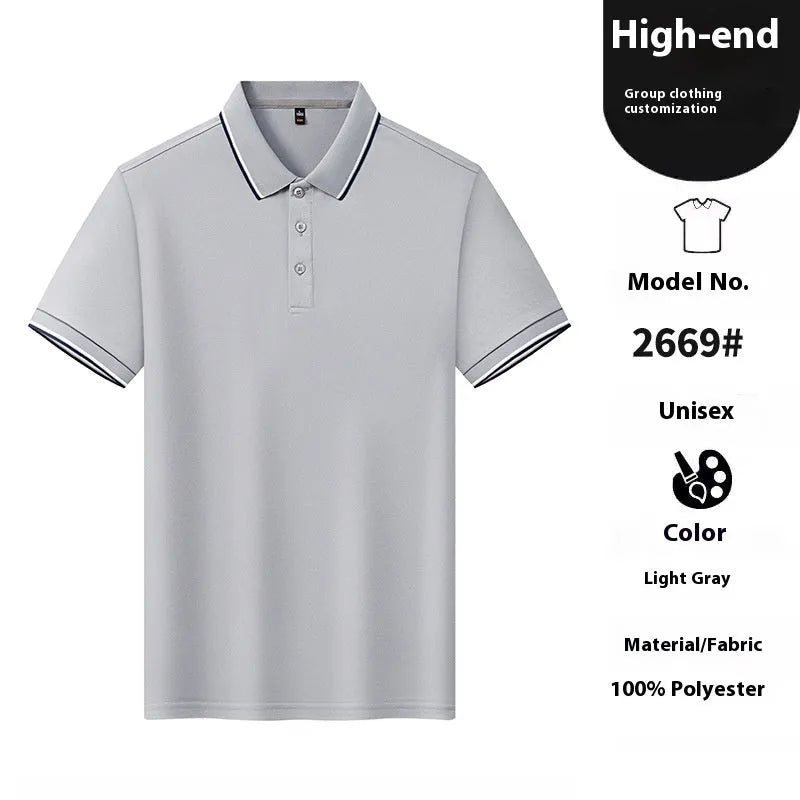 Men's short sleeve nylon polo shirt in multiple colours with straight cut design