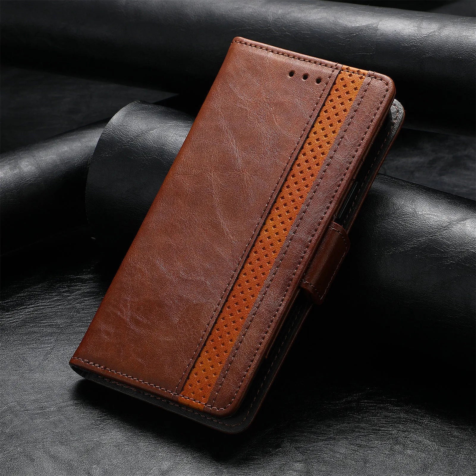 Samsung Galaxy Z Fold4 5G TPU leather phone case with bracket and card holder in multiple colours
