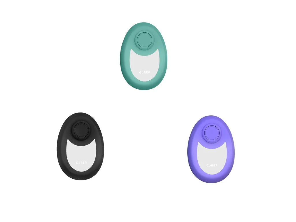 CJEER crystal hair removal tool with nano-glass surface and metal finger ring in green colour