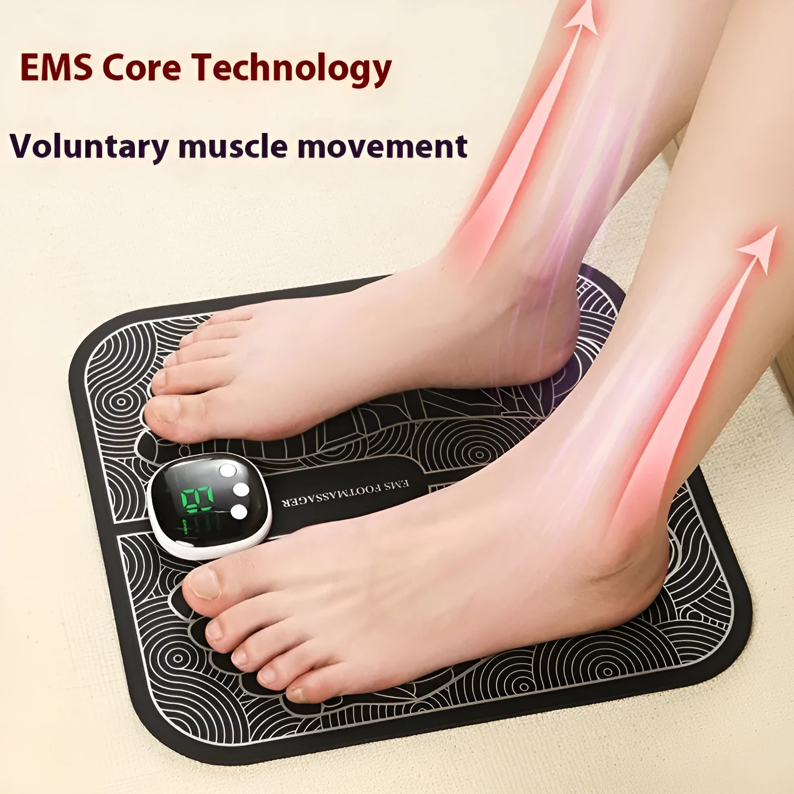 USB rechargeable foot reflexology massager mat with remote control and multiple colour options