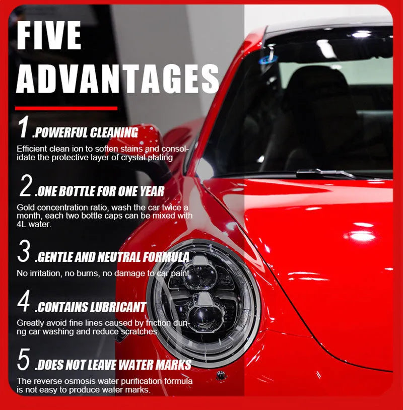100ml bottle of concentrated car shampoo cleaner with high foam formula