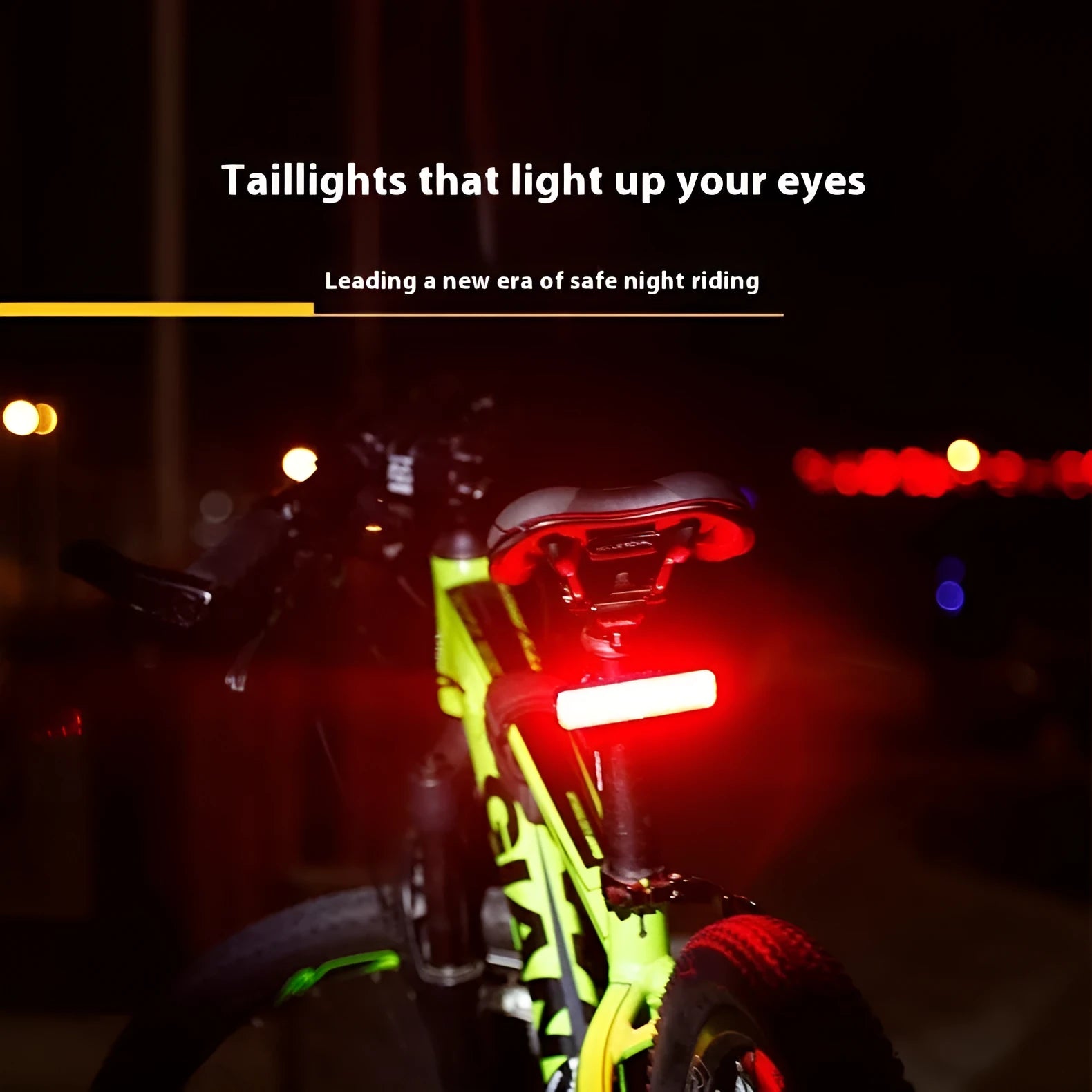USB rechargeable bicycle light with colourful output for night safety riding