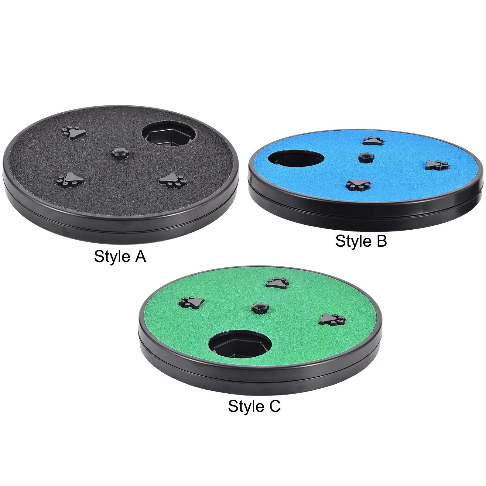 Dog nail grinder scratch pad with rotatable top, food compartments, and suction cup anti-slip base