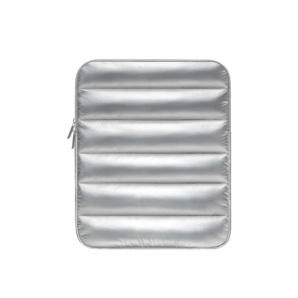 Laptop sleeve with elastic sides for 9.7-11 inch devices in black, khaki, or silver colours