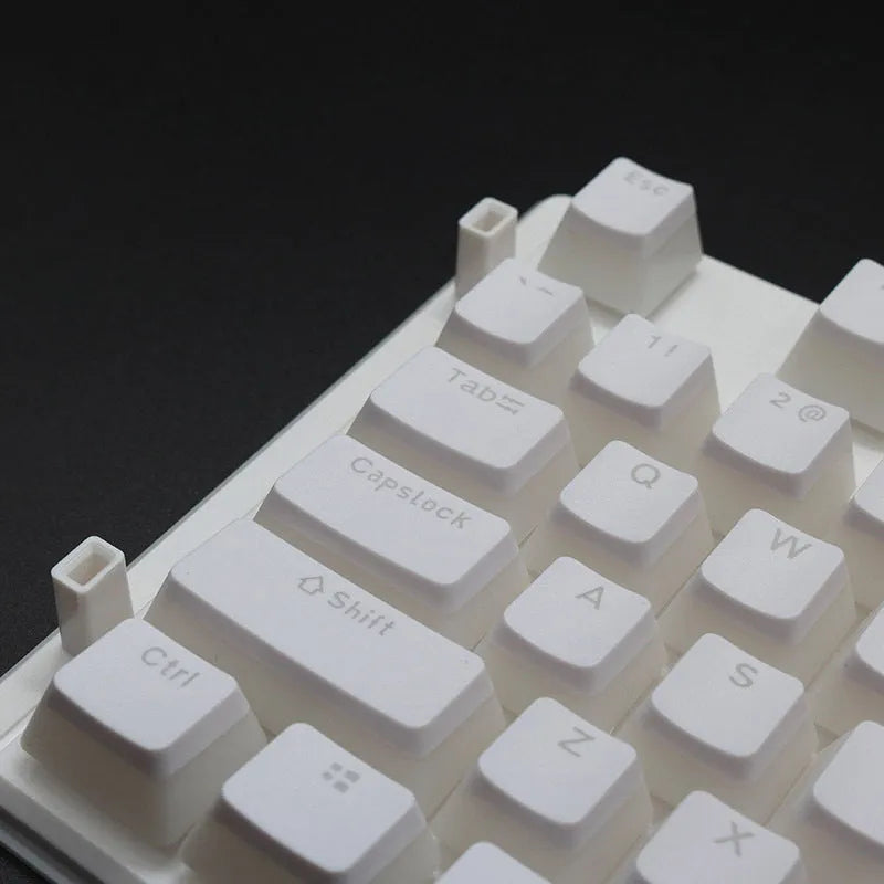 Set of 108 translucent pudding-style PBT keycaps for mechanical keyboards in assorted colours.