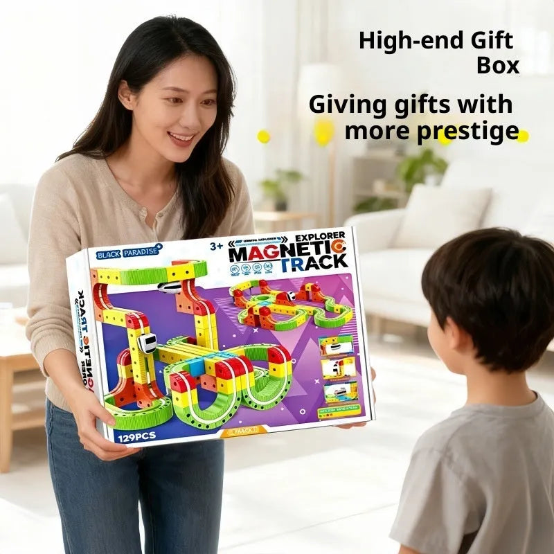Upgrade Plus-sized variable magnetic force track train set with ABS plastic magnetic rail car
