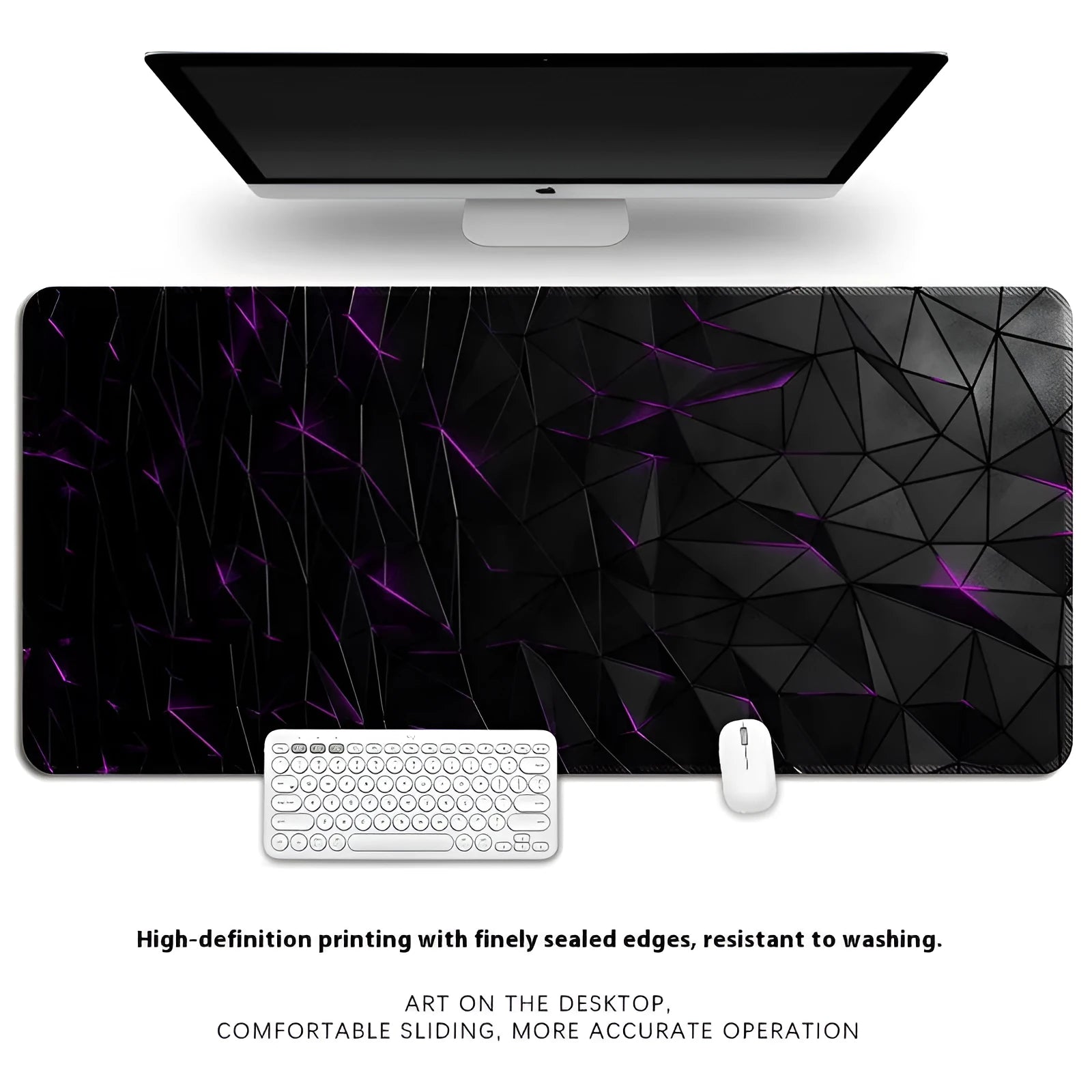 Natural rubber computer keyboard table mat with non-slip surface showing thermal transfer pattern design
