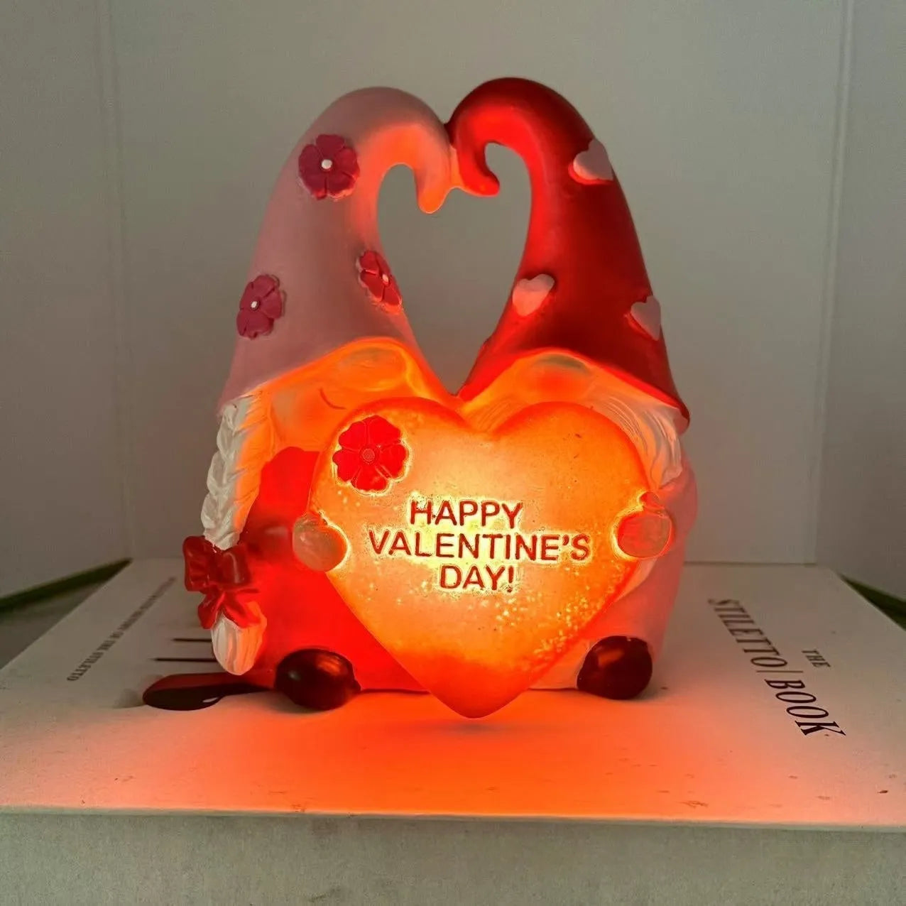 Luminous love dwarf resin lamp ornament glowing in dark with modern simplicity style