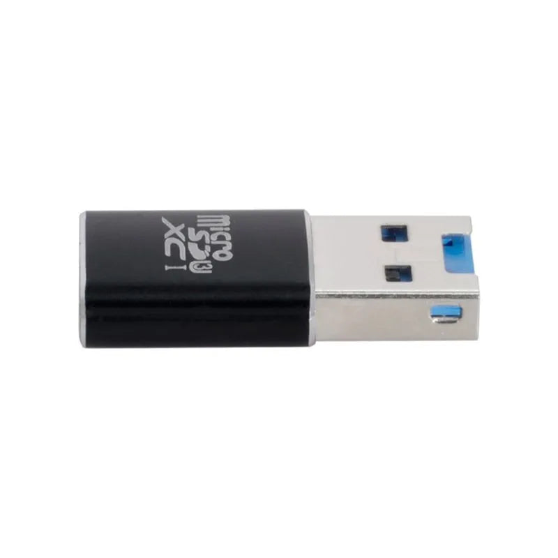 Black USB 3.0 memory card reader for Micro SD and T-Flash cards with ABS construction