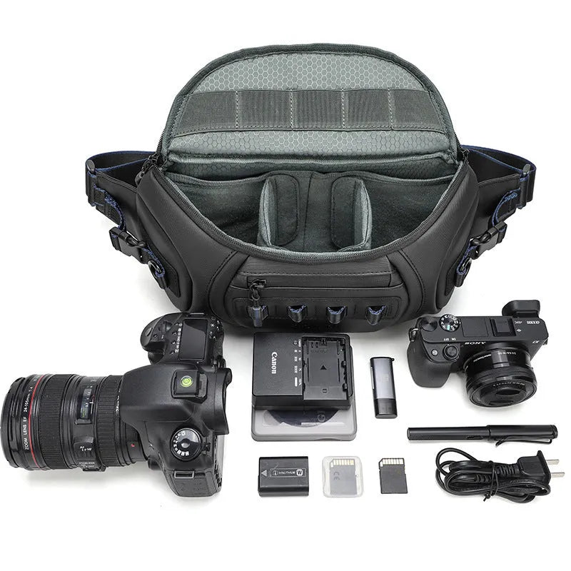 Waterproof shoulder camera bag in oxford cloth for DSLR cameras